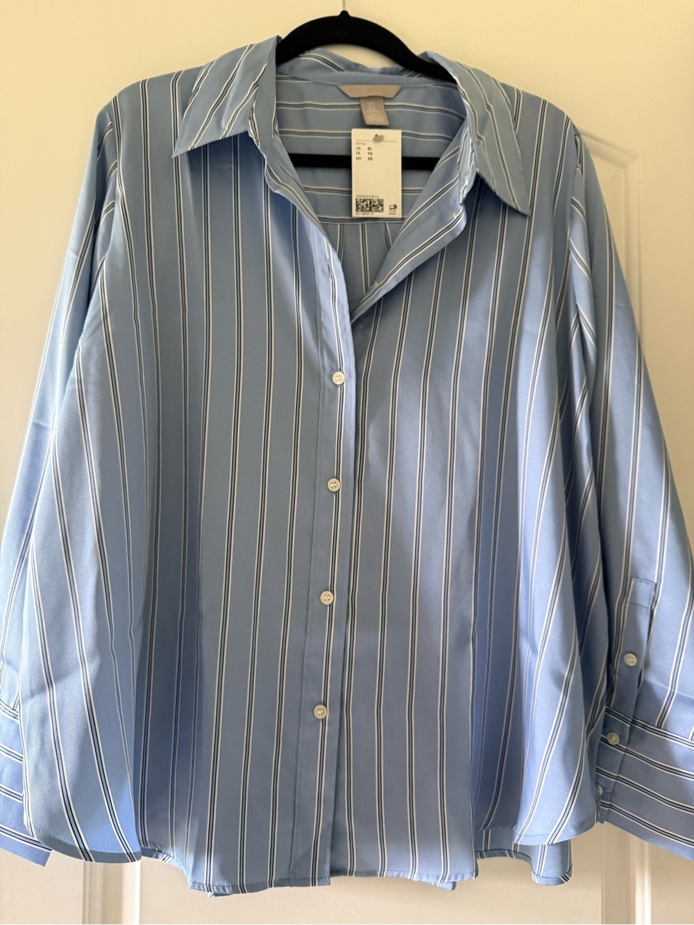 NWT Light Blue Vertical Stripe Button-Up Shirt